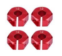 Adattatore Ruota, Conversione Estensione Adapter RC Auto, Scala 1/10, 12mm - 7mm, Rosso for Giochi e Hobby