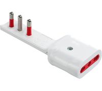 Adattatore Salvaspazio Extra Flat Spina e Presa Italiana 16A 2P+T Angolata Bianco