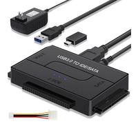 Adattatore SATA IDE a USB 3.0 per disco rigido HDD/SSD da 2,5/3,5, lettore di dischi rigidi, cavo universale per trasferimento dati da SATA a USB con alimentatore