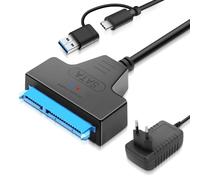 Adattatore SATA USB, adattatore SATA a USB, adattatore per dischi rigidi esterni e interni, SSD/HDD 2,5 3,5 pollici, compatibile con sistemi operativi Windows, Mac e Linux