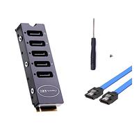 Adattatore SATA3.0 a 5 porte per SSD M.2 NVMe 2280 6Gbps .2 PCI-E per espansione Facile installazione e configurazione-