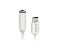 SBS Mobile Adattatore audio Jack 3,5 mm femmina a USB-C maschio, connettori metallo, 9 cm Bianco