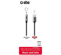 Adattatore SBS Type-C to Jack 3,5mm nero