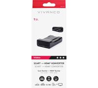Adattatore SCART-HDMI Vivanco, F-F, Full HD, Nero
