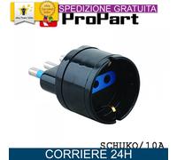 Adattatore Schuko 16A Nero Universale Presa Europea Resistente