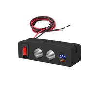 Adattatore Sdoppiatore per Accendisigari con Doppia Presa USB PD+QC3.0 e Voltmetro A LED per Auto, Camion, Barca Marina