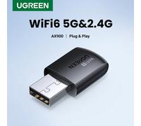 Adattatore senza fili UGREEN 2.4G & 5G Wifi6 da 600Mbps e 286Mbps, scheda di rete WiFi USB per PC, adattatore USB WiFi, adattatore USB Ethernet WiFi Tagli UnicaABS