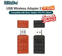Adattatore senza fili USB 8BitDo 2 compatibile con , Series X/S, Switch Pro, Switch JoyCon, Pro Wiimote, Pro, , PS3. Compatibile con PC Windows 10 11, One, SteamOS, MacOS nero,marroneABS
