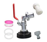 Adattatore serbatoio BC - guarnizione tonnellata barile | Connettore IBC adattabile - rubinetto a botte in lega di zinco tonnellata con interruttore per capezzolo, 1/2 pollici e 3/4 pollici compat