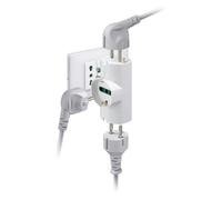 VIMAR RI.00315.B Adattatore elettrico multiplo sfalsato verticale, 3 prese universali con protezione bambini SICURY, spina (grande) standard italiano tipo S17 2P+T 16 A