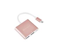 Adattatore - SILVERSTONE - SST-EP08P - USB 3.1 Tipo C a HDMI 4K - USB Tipo A - Rosa