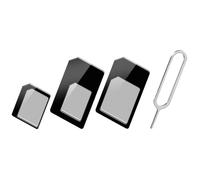 Adattatore SIM 4 in 1 nano Micro Standard Nero - Techly I-SIM-3