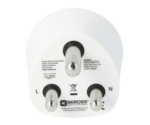 ADATTATORE SKROSS 1.500224-E, 100-250 Volt, Adatto per dispositivi con messa a terra e senza
