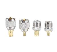 Adattatore SMA UHF RF, Kit di conversione per connettori coassiali a 50 Ohm versatile per antenne Wireless LAN, Ottone CNC, 4 pezzi