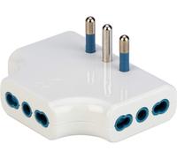 Adattatore Spaziozero Con Spina 16A 2P+T - 3 Prese 10/16A 2P+T - Bianco