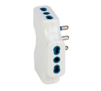 Poly Pool Adattatore Presa Tripla PP2353X Spaziozero – 1 spina 16A, 3 prese 10/16A Bianco