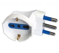 Techly Adattatore spina 104653 16A prese bipasso/Schuko 90° Bianco