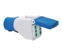 Adattatore Spina BLU16A Bipasso Doppia Fme 2P con T 16A IP44