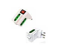 ADATTATORE SPINA ELETTRICA PRESA TRIPLA 3 PRESE BIPASSO 10A 16A INTERRUTTORE