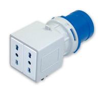 ADATTATORE spina industrale con 2 prese bivalenti - 1864 Rosi