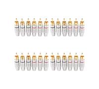 Adattatore Spina Maschio RCA, Connettore per Saldatura Placcato Oro Audio Phono, Hi End - 24-Pack, Argento