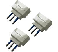 Adattatore Spina Piccola 10A Presa Bipasso Bivalente 10/16A Riduttore SET 3 Pezzi Colore Bianco