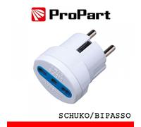Adattatore Spina Schuko Bipasso 16A Bianco Universale Sicuro