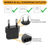 Adattatore Spina UE, Adattatore da Viaggio UE Tipo C, Convertitore di Alimentazione a Parete, Compatto e Design, Corrente 6A, Potenza 1500W, Convertitore da Spina USA a Europa, Adatto per Italia, Spag