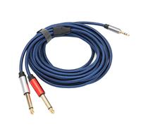 Adattatore splitter a Y per dispositivi audio, compatibilità universale da TRS da 3,5 mm a doppio TS mono da 6,35 mm, qualità del suono ad alta