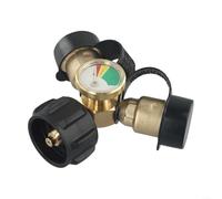 Adattatore splitter a Y per serbatoio propano con manometro per GPL, collega due regolatori per barbecue grill, stufa da campeggio e riscaldatore esterno, compatibile con serbatoi di gas da 2,3-45,4