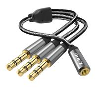 Adattatore splitter audio da jack 3,5 mm femmina a 3x 3,5 mm maschio LinQ