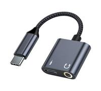 Adattatore splitter Beline da USB-C a USB-C/jack da 3,5 mm da 60 W, colore nero.