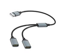 Adattatore splitter da USB C a doppio hub USB A, adatto per migliorare la funzionalità del dispositivo telefonico del computer portatile, tablet, telefono