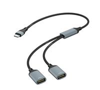 Adattatore splitter da USB C a doppio hub USB A, adatto per migliorare la funzionalità del dispositivo telefonico del computer portatile, tablet, telefono