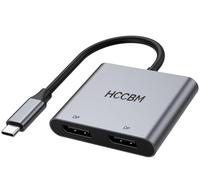 Adattatore splitter da USB C a Dual DisplayPort(DP) 8K, adattatore doppio monitor per laptop Dell HP Surface, da tipo C a 2 DP, 8K a 30 Hz/4K a 144 Hz