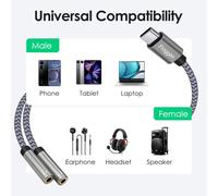 Adattatore splitter da USB-C a jack femmina da 3,5 mm, doppio adattatore per cuffie compatibile con iPad, Samsung S21/S20/S20+/Ultra, Google Pixel