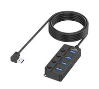 Adattatore splitter dati USB 2.0 a 4 porte con interruttori di alimentazione individuali Convertitore USB di connessione rapida e facile