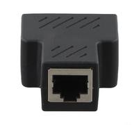 Adattatore splitter Ethernet RJ45 con connettività a doppio dispositivo che consente una condivisione Internet stabile e una coerenza del segnale (nero)