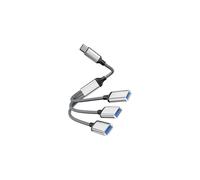 Adattatore Splitter Hub USB da Tipo-C a 3 Porte Silver