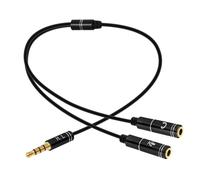 Adattatore Audio da Jack 3,5 mm a Microfono Cuffie Compatto 30 cm Nero