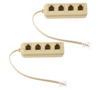 Adattatore splitter modulare per linea telefonica RJ11 6P4C a 6P4C a 4 vie, beige
