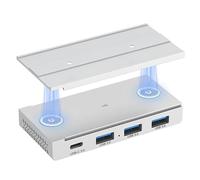 Adattatore splitter per binario magnetico per hub USB Dock per trasferimento dati con velocità USB3 da 10 Gbps compatibile con PC portatile(4 Port White)