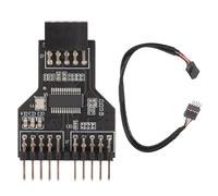 Adattatore splitter per connettore USB 2.0, nuovo di zecca, di alta qualità, moltiplicatore di porte da 9 pin maschio a 2 femmine, parte di ricambio