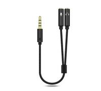 Adattatore splitter per cuffie flessibile e resistente da 3,5 mm per microfono e audio, cavo a Y con jack stereo compatibile con cuffie da gioco,