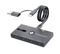 Adattatore splitter USB C 6 in 1 con 4 x tipo C e 2 x USB femmina per lettore di dati veloce e trasferimento migliora la produttività