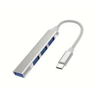 Adattatore splitter USB C Hub 4 porte USB 3.0 compatibile con Lenovo, Huawei, Xiaomi, MacBook Pro Air, dock OTG di tipo C per laptop, tablet, PC (USB tipo C)