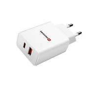 Swissten - Caricabatterie da viaggio con la rivoluzionaria tecnologia GaN e di ricarica rapida Qualcomm - Power Delivery 30W - 1x USB-C + 1x USB - Compatibile con gli smartphone iOS e Android - Bianco