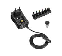 Techly Alimentatore Universale Regolabile 12W AC/DC 3V-12V 1000 mA con 6 Spine D