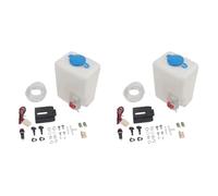 adattatore tergicristallo pompa lavaggio Kit serbatoio pompa per tergicristallo, ugello spruzzatore per liquido lavavetri universale da 1,5 l e 12 V(2 Sets)