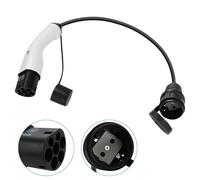 Adattatore Tipo 2 a Schuko, 16A Cavo Ricarica Auto Elettrica IEC 62196 Tipo 2 Schuko con Pulsante di Arresto Manuale